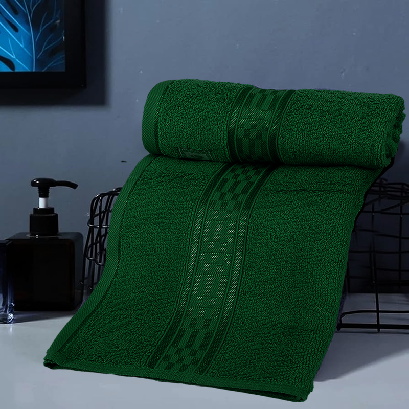 BYFT Home Ultra (Green) Premium Hand Towel  (50 x 90 Cm - Set of 1) 100% Cotton Highly Absorbent, High Quality Bath linen with Checkered Dobby 550 Gsm