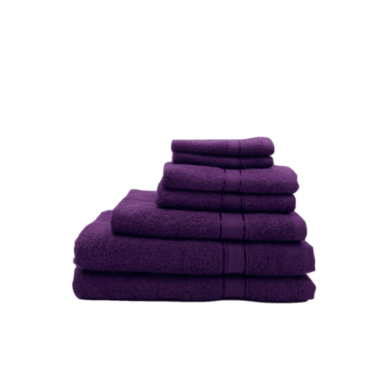 Daffodil(Purple)100% Cotton Premium Bath Linen Set(2 Face,2 Hand,2 Adult & 1 Kids Bath Towels with 2 Adult & 1,8yr Kids Bathrobe)Super Soft,Quick Dry & Highly Absorbent Family Pack of 10Pc