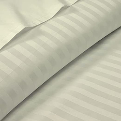 BYFT Tulip Satin Stripe Duvet Cover, 300 Thread Count, Single, Cream