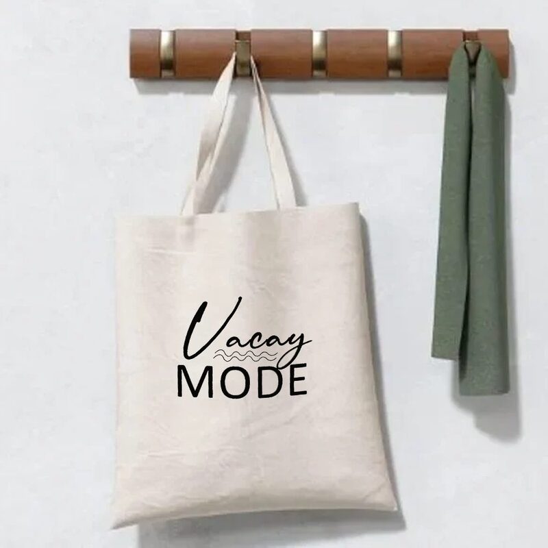 BYFT Natural Cotton Flat Tote Bag (Vacay Mode)