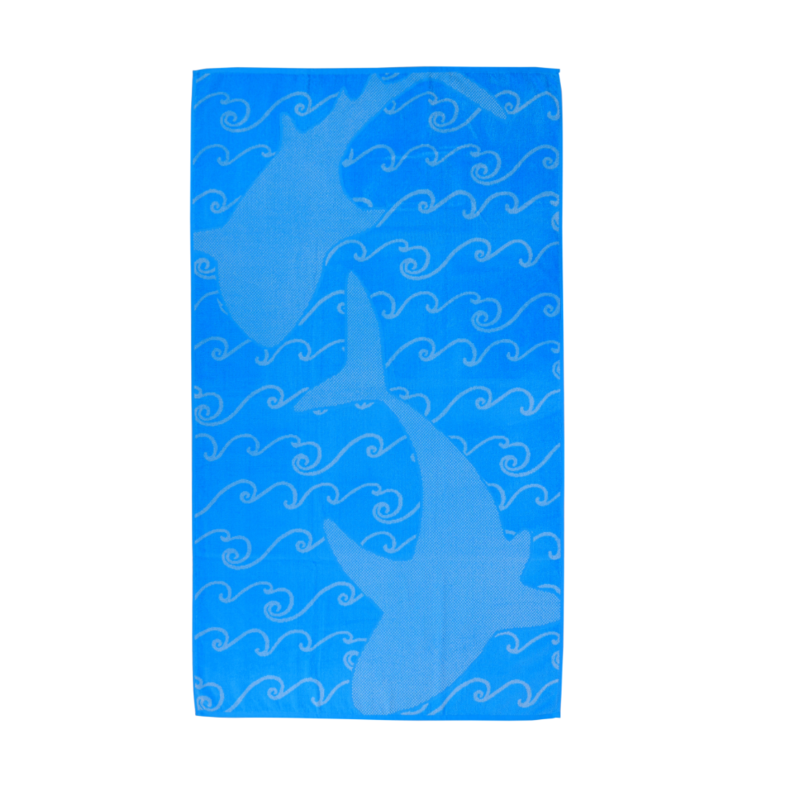

BYFT Jacquard Beach Towel 86 x 162 Cm 390 GsmSharks Cotton Set of 1