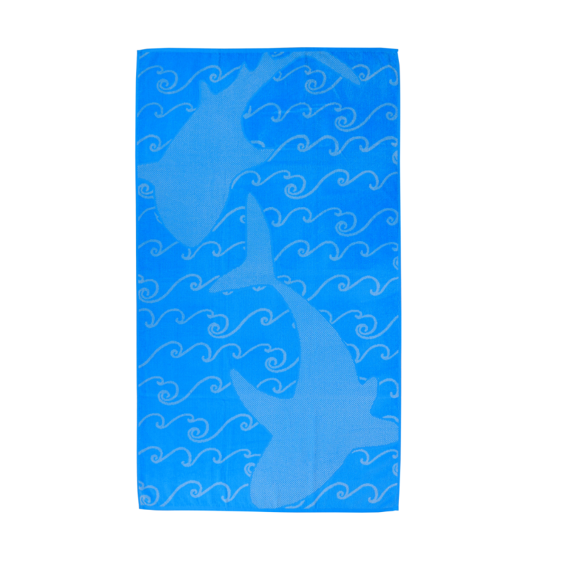 BYFT Jacquard Beach Towel 86 x 162 Cm 390 GsmSharks Cotton Set of 1