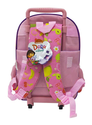 Dora 16-Inch Double Handle Trolley School Bag for Girls, Pink