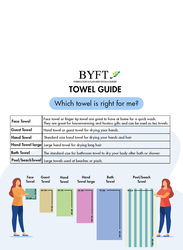 BYFT 3-Piece Daffodil 100% Cotton Towel Set, Light Blue