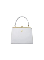 Jafferjees The Sukan Leather Satchel Handbag for Women, White