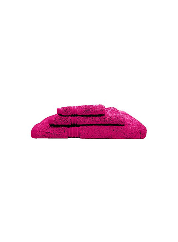 

BYFT 3-Piece Home Essential 100% Cotton Bath, Hand & Face Towel Set, Fuschia Pink