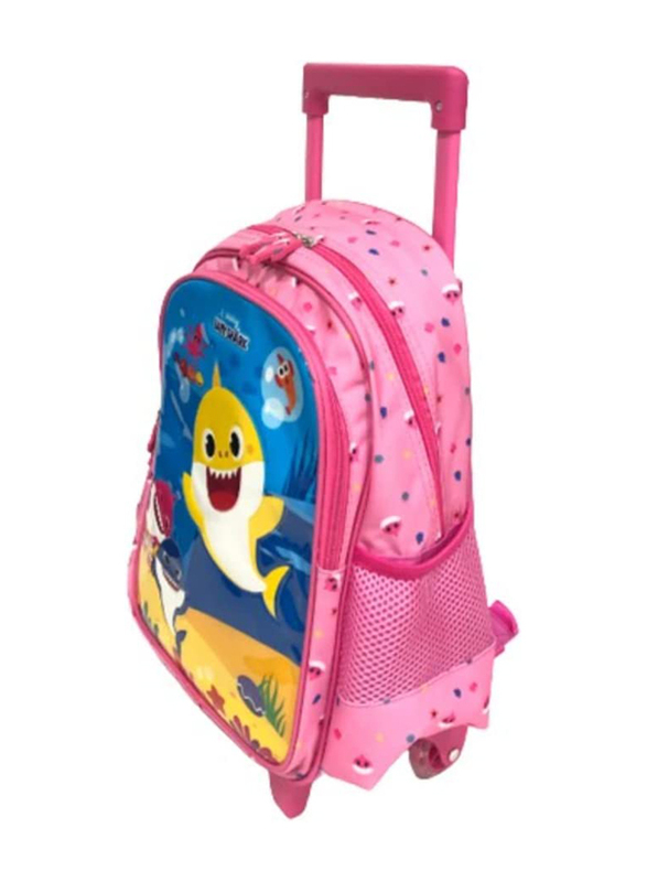 Pinkfong 14-inch Baby Shark Sea School Trolley Bag for Kids, Multicolour