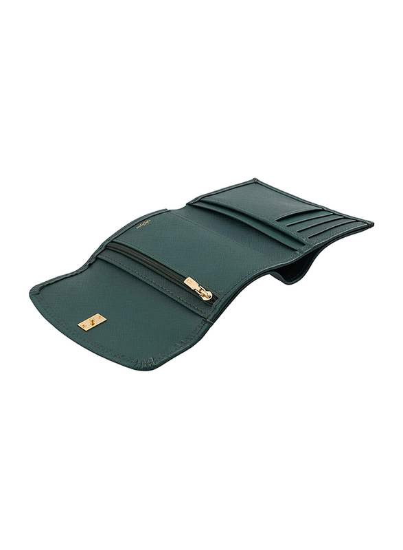 Jafferjees Morina Leather Tri-Fold Wallet for Women, Green