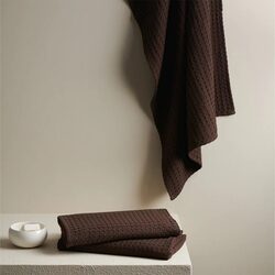 BYFT Orchard Heavy Waffle Bath Towel (70 x 140 Cm) Dark Brown- Set of 2