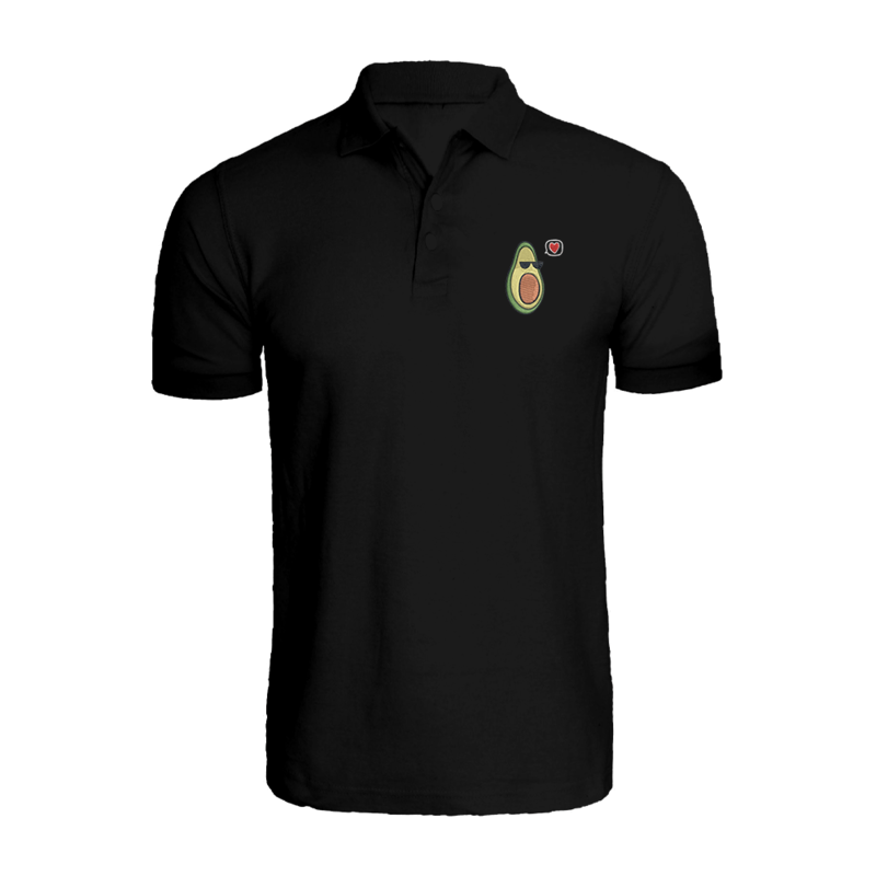 

BYFT (Black) Embroidered Cotton T-shirt (Avocado ) Personalized Polo Neck T-shirt For Men (Medium)-Set of 1 pc-220 GSM