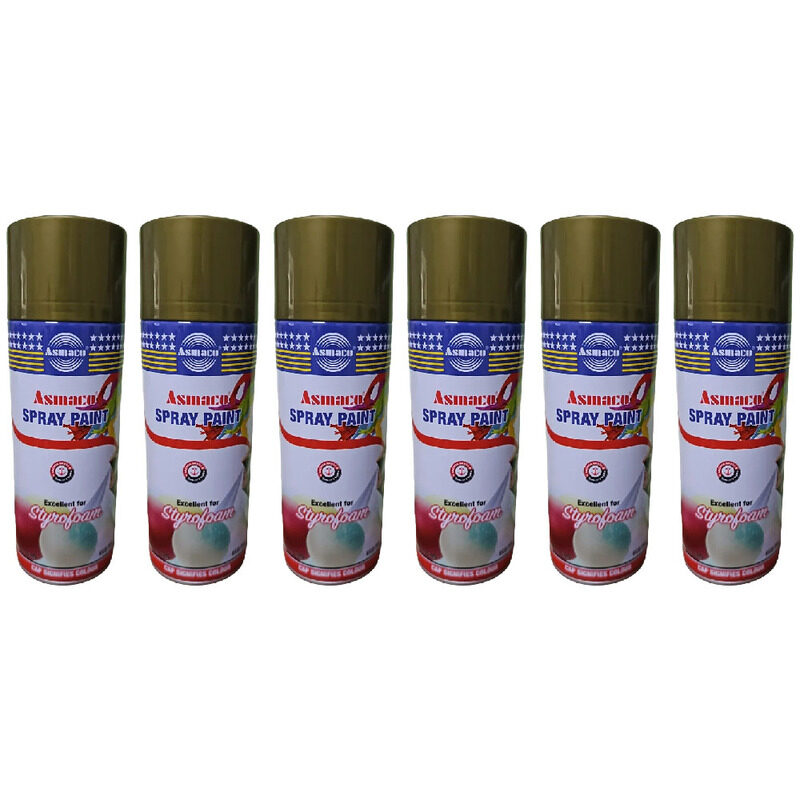

Asmaco Styro Foam Spray Paints - Gold - 400 Ml - Set of 06