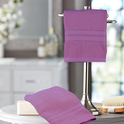 BYFT Home Trendy (Lavender) Premium Hand Towel  (50 x 90 Cm - Set of 4) 100% Cotton Highly Absorbent, High Quality Bath linen with Striped Dobby 550 Gsm
