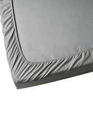 BYFT Tulip 100% Percale Cotton Fitted Bed Sheet, 180 Tc, 90 x 210 + 30cm, Single, Grey
