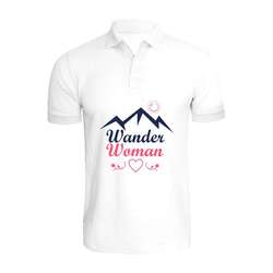 BYFT (White) Printed Cotton T-shirt (Wander women) Personalized Polo Neck T-shirt For Women (Small)-Set of 1 pc-220 GSM