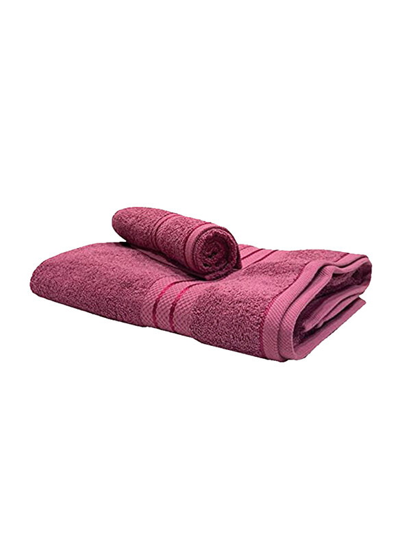 

BYFT Daffodil 100% Cotton Bath and Hand Towel Set, 2 Piece, Pink