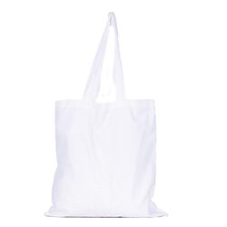 BYFT White Cotton Flat Tote Bag (I Love Beach)