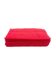 BYFT Gardenia 100% Cotton Hand Towel Set, 6 Piece, Red