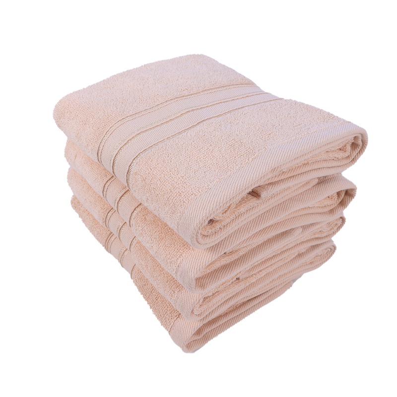 BYFT Home Trendy (Cream) Premium Hand Towel  (50 x 90 Cm - Set of 4) 100% Cotton Highly Absorbent, High Quality Bath linen with Striped Dobby 550 Gsm