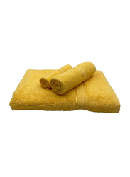 BYFT 3-Piece Daffodil 100% Cotton Towel Set, Yellow
