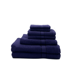 Daffodil(Navy Blue)100% Cotton Premium Bath Linen Set(2 Face,2 Hand,2 Adult & 1 Kids Bath Towels with 2 Adult & 1,6yr Kids Bathrobe)Super Soft,Quick Dry & Highly Absorbent Family Pack of 10Pc