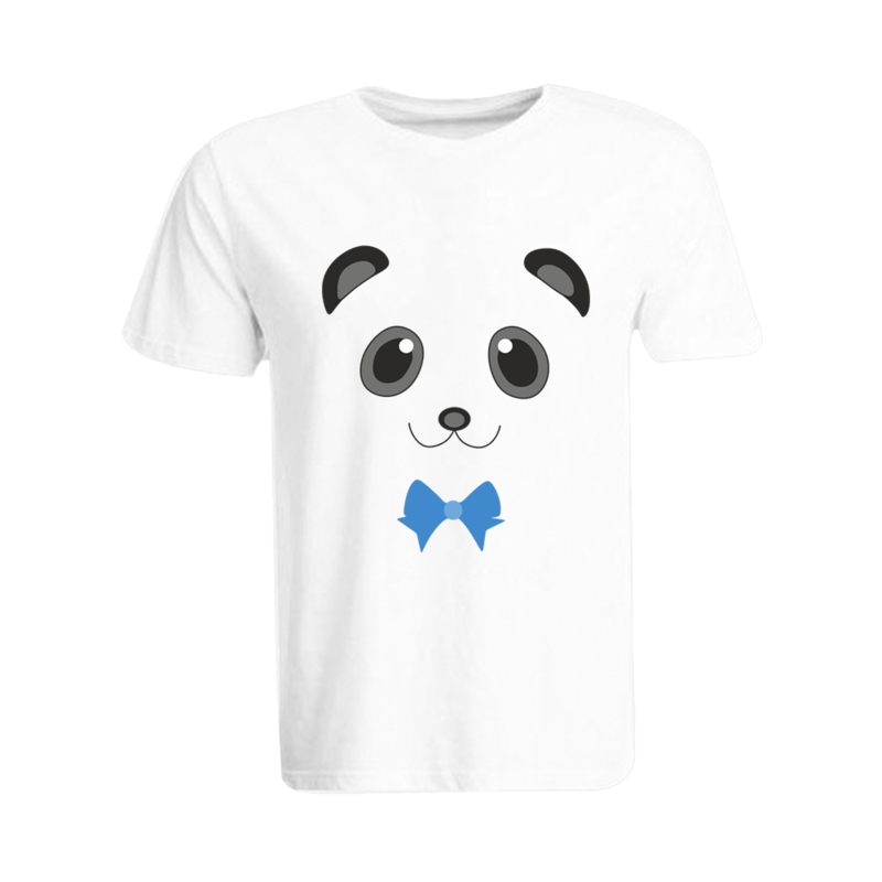 BYFT (White) Printed Cotton T-shirt (Mr. Panda) Personalized Round Neck T-shirt For Men (XL)-Set of 1 pc-190 GSM