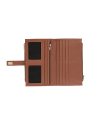 Jafferjees Cosmos Leather Bi-Fold Wallet Unisex, Light Brown
