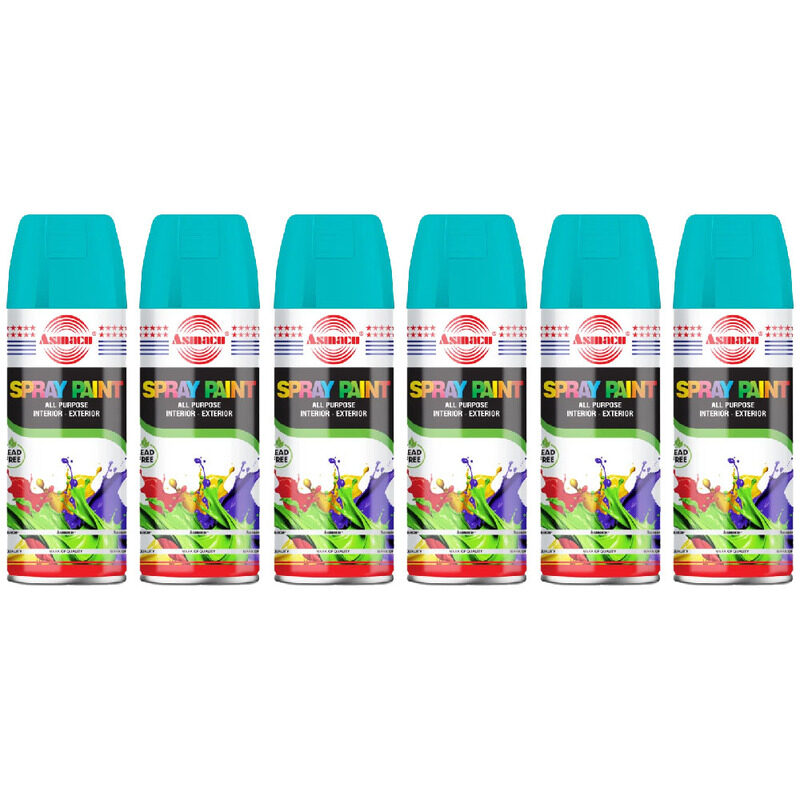 

Asmaco Spray Paint - Water Blue - 400 Ml - Set of 06