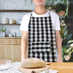 BYFT Orchard Kitchen Apron-Classic checkered ( Black & White )