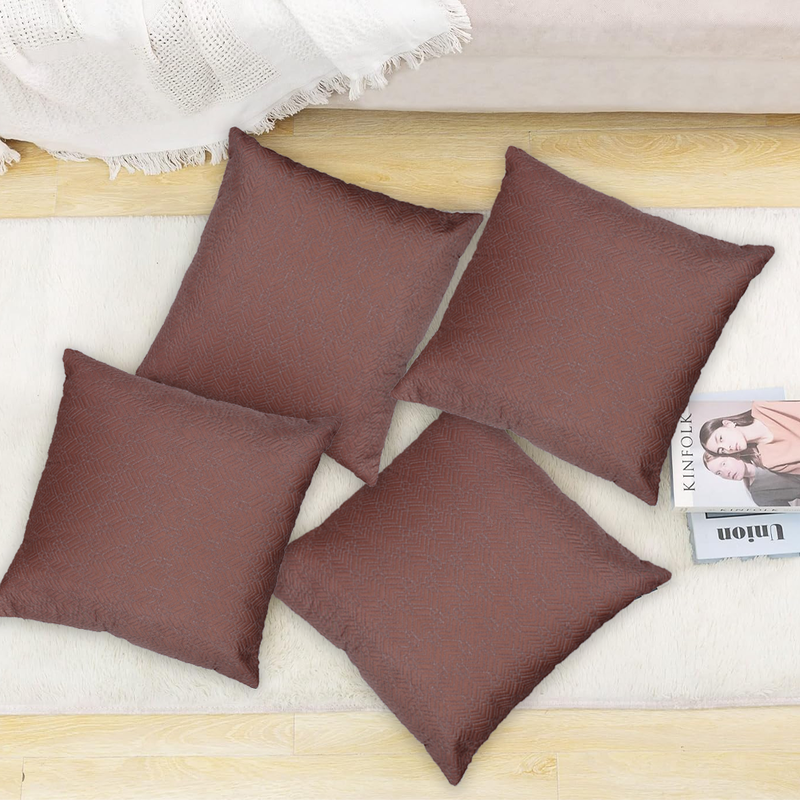 BYFT Aria Brown 16 x 16 Inch Decorative Cushion & Cushion Cover Set of 2