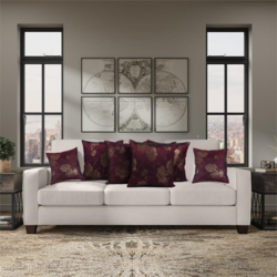 BYFT Golden Rose Burgundy 16 x 16 Inch Decorative Cushion Cover Set of 2