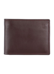 Jafferjees Berlin Leather Bi-Fold Wallet for Men, Dark Brown