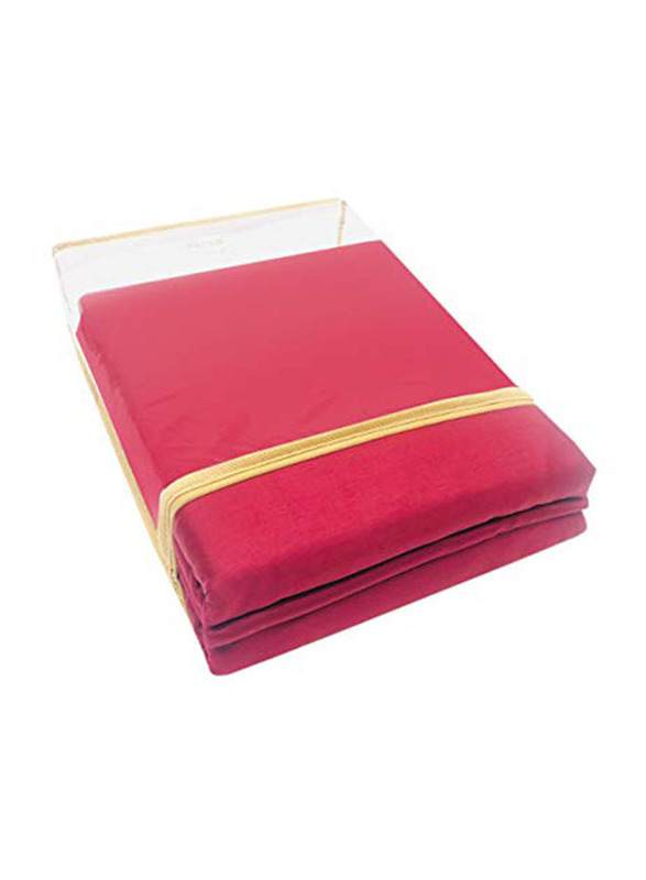 BYFT 3-Piece Orchard 100% Cotton Lightweight Bed Linen Set, 1 Flat Bed Sheet + 1 Pillow Cases + 1 Duvet Cover, Single, Maroon