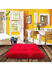 BYFT Gardenia 100% Cotton Bath Towel, Red