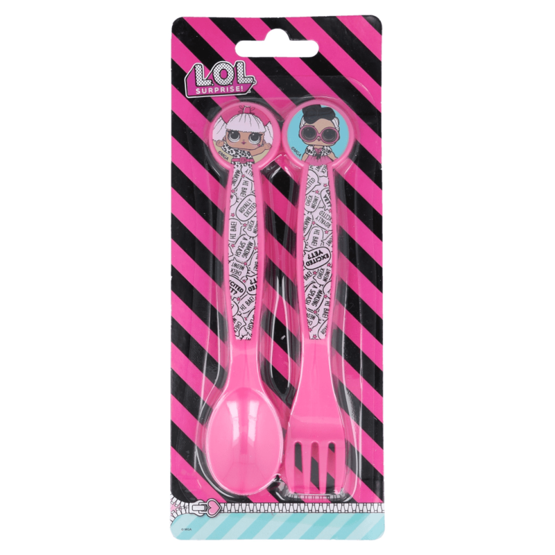 

Disney-2 Pcs Pp Fork and Spoon Cutlery Set Lol Surprise Rock On