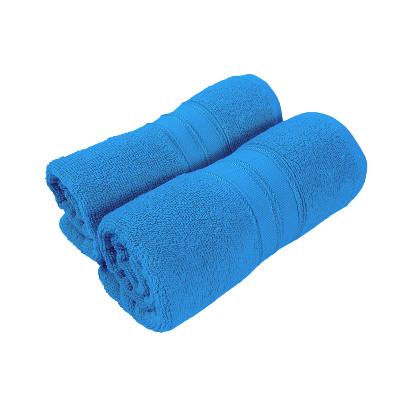 BYFT Home Trendy (Blue) Premium Hand Towel  (50 x 90 Cm - Set of 2) 100% Cotton Highly Absorbent, High Quality Bath linen with Striped Dobby 550 Gsm