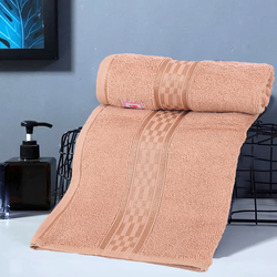 BYFT Home Ultra (Beige) Premium Hand Towel  (50 x 90 Cm - Set of 4) 100% Cotton Highly Absorbent, High Quality Bath linen with Checkered Dobby 550 Gsm