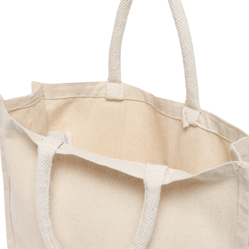 BYFT Canvas 8 Oz Tote Bags with Gusset (Natural) Reusable Eco Friendly Shopping Bag (33.02 x 10.16 x 33.02 Cm) Set of 1 Pc