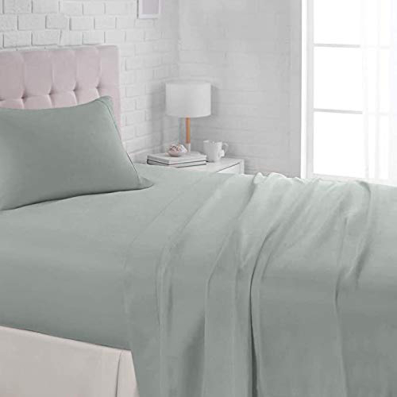 BYFT Orchard 100% Cotton Bedlinen Set, 1 Flat Bed Sheet + 2 Pillow Case + 1 Duvet Cover, Twin, Grey