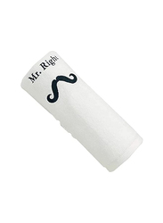 BYFT 100% Cotton Embroidered Mr. Right Hand Towel, 50 x 80cm, White/Black