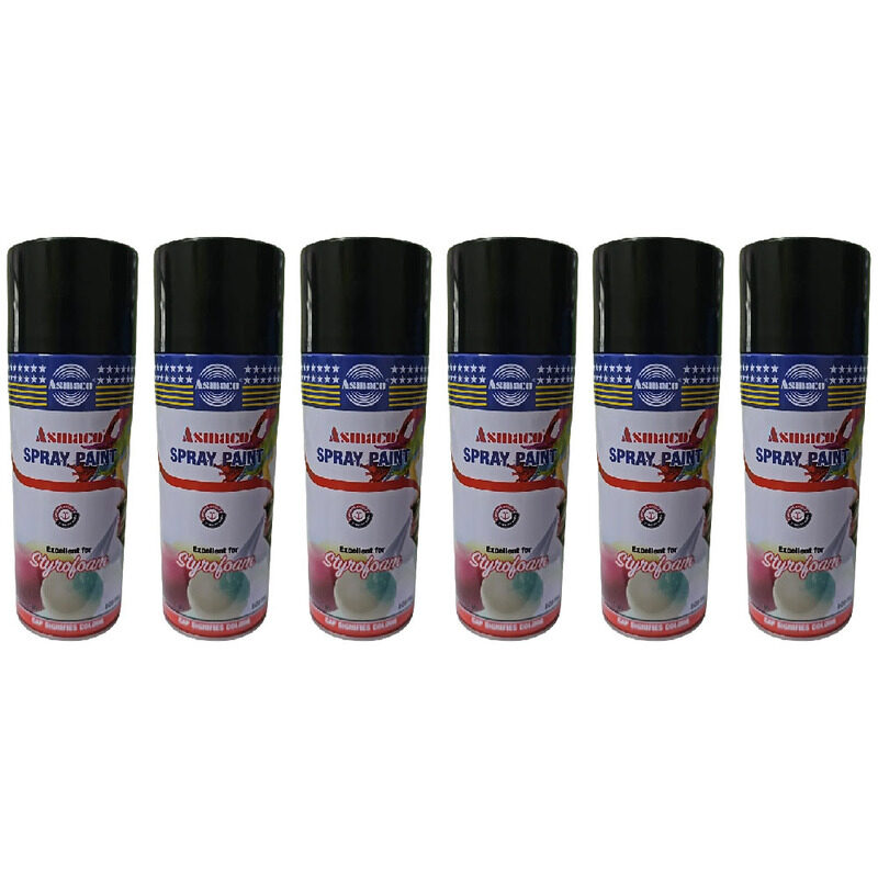 

Asmaco Styro Foam Spray Paints - Black - 400 Ml - Set of 06