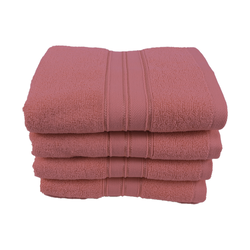 BYFT Home Trendy (Pink) Premium Hand Towel  (50 x 90 Cm - Set of 4) 100% Cotton Highly Absorbent, High Quality Bath linen with Striped Dobby 550 Gsm
