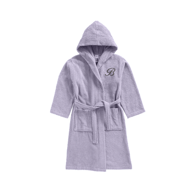 

Byft Daffodil Monogrammed Kids Bathrobe (112x113 Cm) 8 Year 400 Gsm Lilac Hooded Terry Cotton Set of 01 - Letter "B