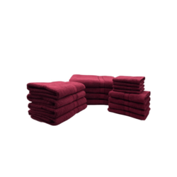 BYFT Daffodil (Burgundy) 100% Cotton Premium Bath Linen Set (4 Face, 4 Hand, 4 Adult Bath, & 4 Kids Bath Towels) Super Soft, Quick Dry, and Highly Absorbent Family Bath Linen Pack -Set of 16 Pcs