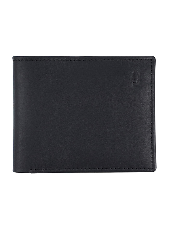 Jafferjees Rome Leather Bi-Fold Wallet for Men, Black