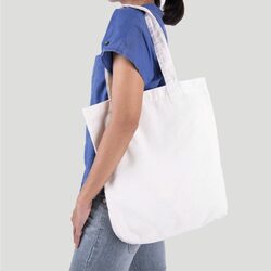 BYFT White Canvas Bag With Cotton Handle