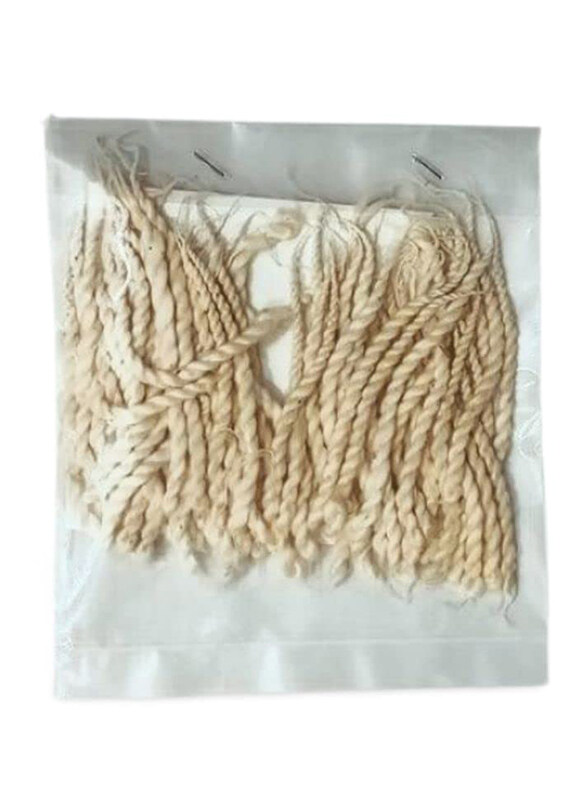

D Viswa Handmade Double Cotton Twisted Batti Diya, 100 Pieces, White