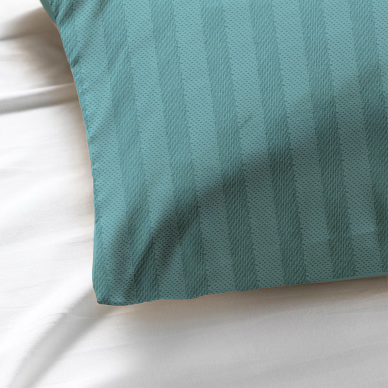 BYFT Tulip (Sea Green) Single Size Flat Sheet and pillow case Set with 1 cm Satin Stripe (Set of 2 Pcs) 100% Cotton Percale Soft and Luxurious Hotel Quality Bed linen -300 TC