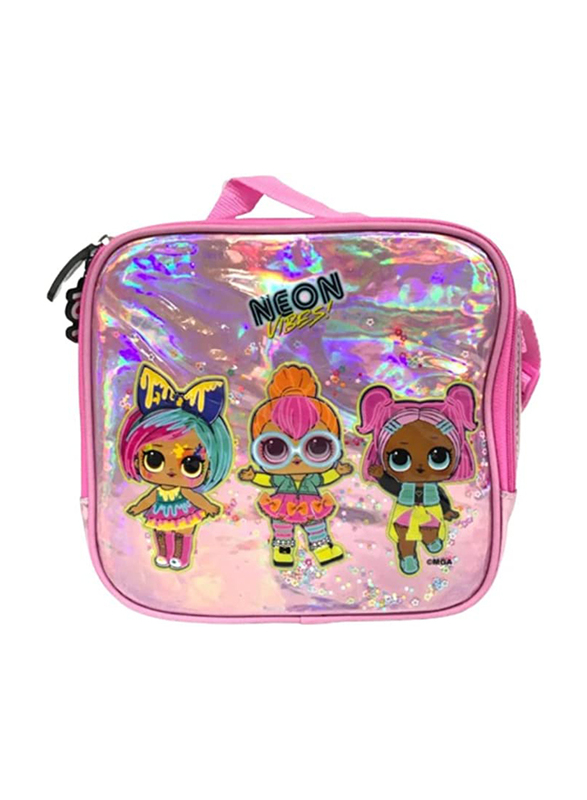LOL Surprise Neon School Lunch Bag for Kids, Multicolour