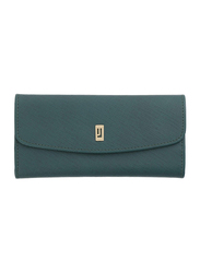 Jafferjees Forget Me Not Leather Tri-Fold Wallet for Women, Green