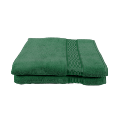BYFT Home Ultra (Green) Premium Bath Sheet  (90 x 180 Cm - Set of 2) 100% Cotton Highly Absorbent, High Quality Bath linen with Checkered Dobby 550 Gsm